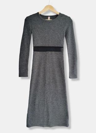 Сіра тепла сукня міді taobao