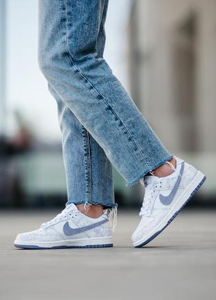 Женские кроссовки nike sb dunk low white purple найк данк белого с фиолетовым цветами