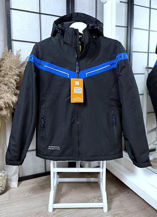Спортивная мужская куртка из плотного материала синий от м - до 3xl