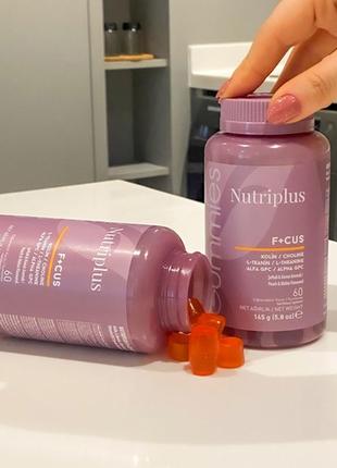 Дієтична добавка "желейні вітаміни f+cus nutriplus", 60 штук