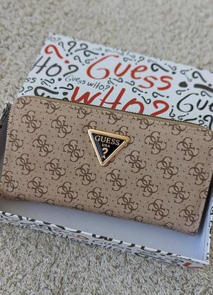Кошелек guess женский кошелек гесс бежевый