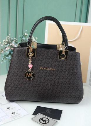 Сумка женская  michael kors майкл корс коричневая на 3 отделения