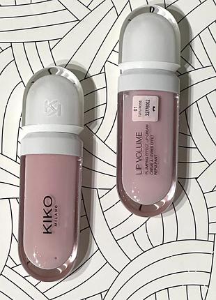 Блеск для губ kiko milano с эффектом увеличения объема lip volume 01 tutu rose 6.5 мл
