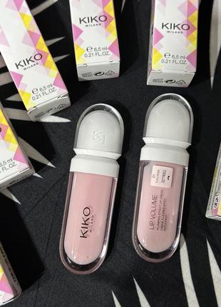 Блеск для губ kiko milano с эффектом увеличения объема lip volume 01 tutu rose 6.5 мл