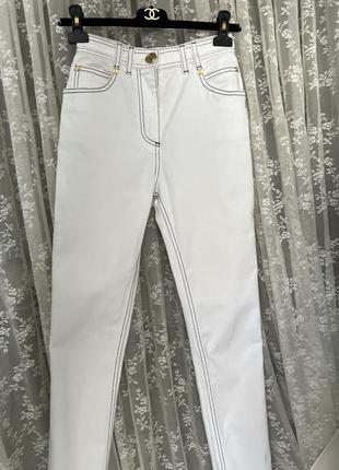 Balmain белые джинсы 34 оригинал xs-s высокая посадка7 фото
