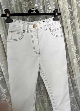 Balmain белые джинсы 34 оригинал xs-s высокая посадка6 фото