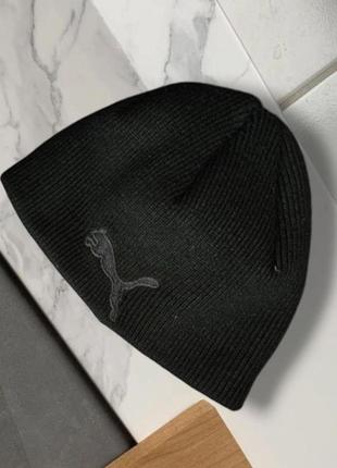 Шапка зимняя теплая puma в рубчик