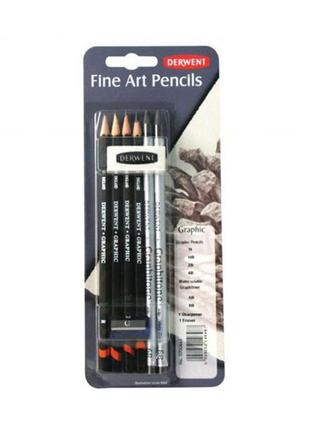 Набір графітних олівців derwent graphic 8 предметів блістер