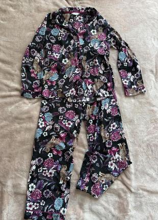 Сатинова піжама m&s, хатній костюм marks&spencer