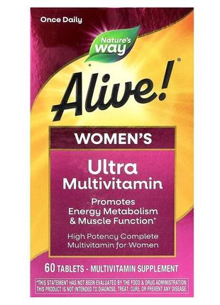 Мультивітаміни для жінок nature's way alive once daily 60 таблеток