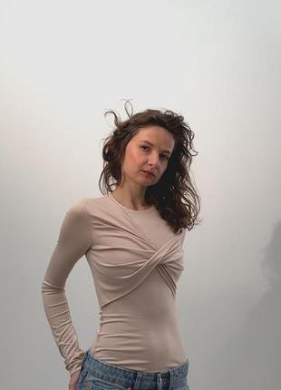 Лонгслив кофта с драпепией