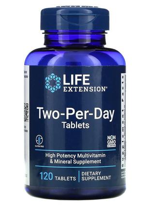 Мультивітамінний комплекс двічі на день life extension two-per-day 120 таблеток