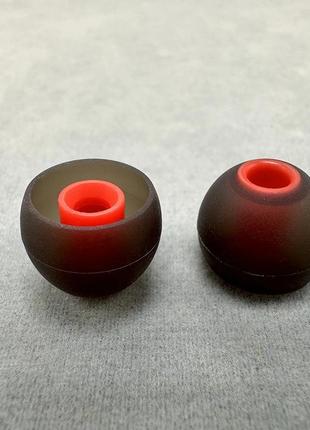 Набір силіконових кольорових вкладишів -l- 13 мм чорно-червоний (посадковий 3.8 мм) амбушюри2 фото