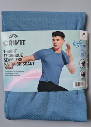 Мужская бесшовная охлаждающая спортивная футболка crivit нижняя, м 48/50