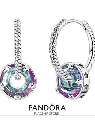 Сережки срібло оригінальні стильні кільця трансформери з шармом silver_pandora