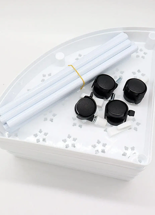 Угловой стеллаж для ванной комнаты 4 яруса, на колесиках (85х28х22см), белый corner...