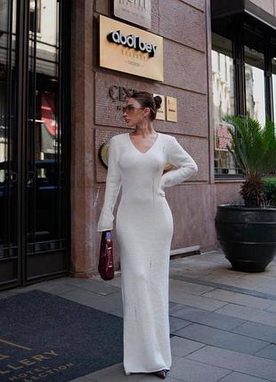 2 кольори! жіноча вʼязана сукня максі, довге тепле плаття, притвлена, базова, трикотажна, без принту, м'яка, довга, зимова, облягаюча