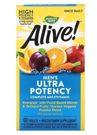 Мультивитамины для мужчин natures way alive once daily 60 таблеток