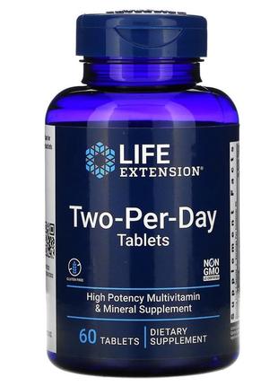 Мультивітамінний комплекс two-per-day life extension 60 таблеток
