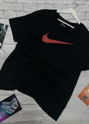 Мужская черная футболка nike tee sb big logo swoosh skateboarding бу