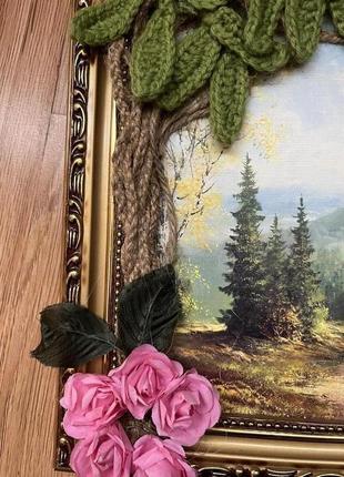 Картина ручная работа плюс серьги в подарок