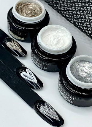 Паста рельєфна для декору нігтів starlet professional об'єм 5 мл в наявності біла, золото, срібло