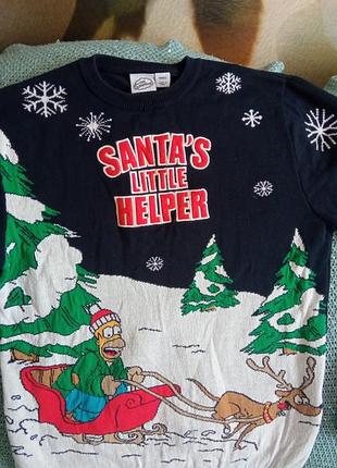 Свитер новогодний принт