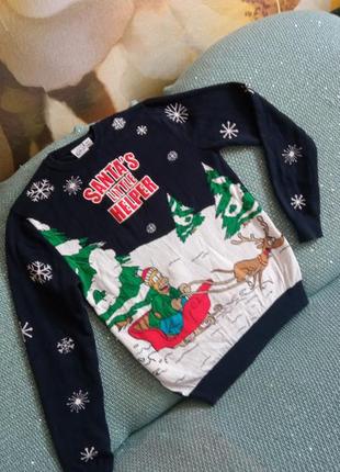 Свитер новогодний принт