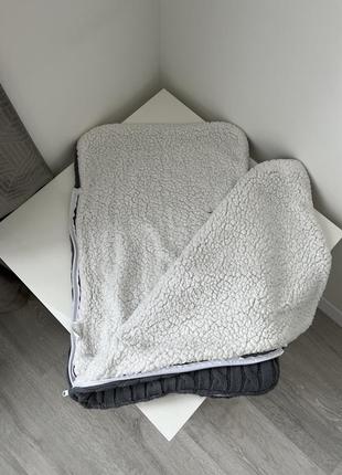 Зимний конверт в коляску вязаный