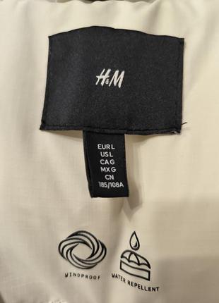 Куртка демисезонная с капюшоном мужская h&m 271163728 l белая4 фото