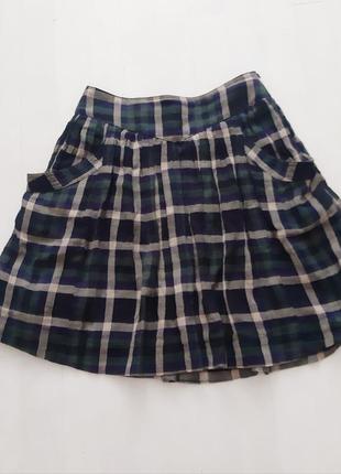 Юбка-"теплянка" в клетку на подкладке