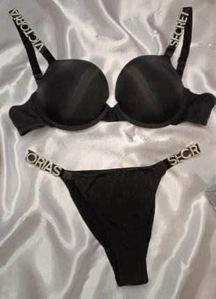 Комплект нижнего белья victoria secret чёрный