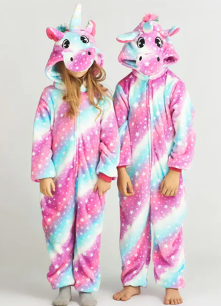 Пижама кигуруми детская галактический единорог размер 100см.110 см. 120 см. 130 см. 140 см.5 фото