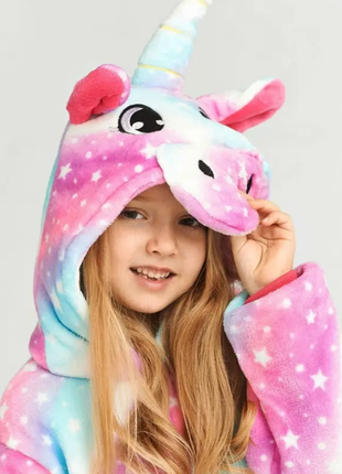 Пижама кигуруми детская галактический единорог размер 100см.110 см. 120 см. 130 см. 140 см.6 фото