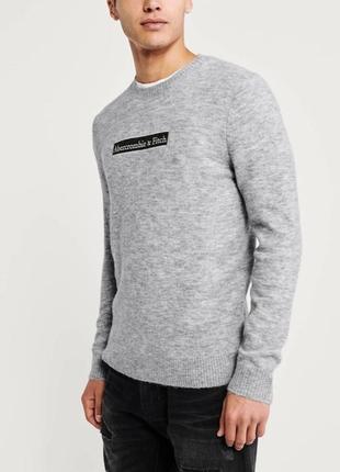 Шикарний вовняний светр сірого кольору з додаванням альпаки abercrombie&amp;fitch4 фото