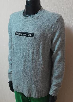 Шикарний вовняний светр сірого кольору з додаванням альпаки abercrombie&amp;fitch7 фото