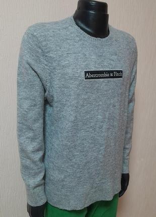 Шикарний вовняний светр сірого кольору з додаванням альпаки abercrombie&amp;fitch8 фото