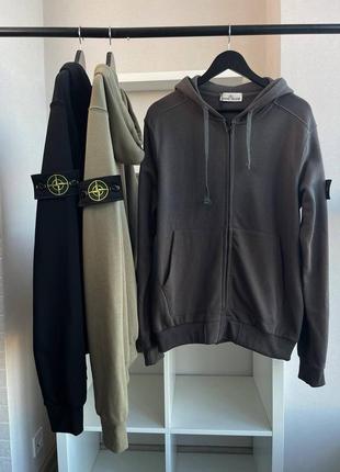 Мужская зимняя соп худи кофта спортивная stone island