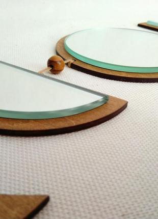 Зеркальная декоративная подвеска фазы луны цвет коричневый, лунный цикл декор на стену...