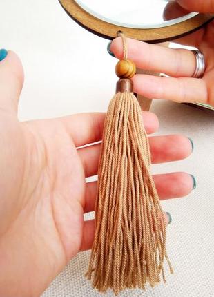 Зеркальная декоративная подвеска фазы луны цвет коричневый, лунный цикл декор на стену...