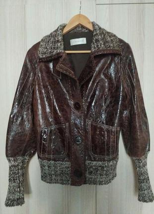 Куртка via veneto size xl шкіряна  вінтажна (з ефектами старіння)
