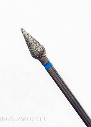 Насадка алмазная почка длинная richcolor синяя, диаметр 4 мм, длина 9 мм