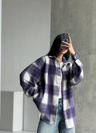 Стильна сорочка в клітинку оверсайз