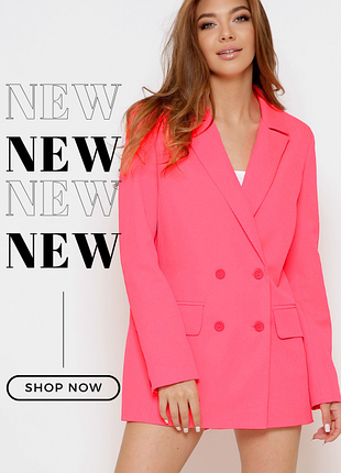 Модный пиджак цвета коралл