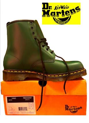 Dr. martens ботинки 1460 green 11822207 smooth кожа