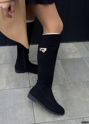 Сапоги эко замша