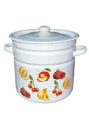 Каструля ем. 12л /2 циліндрична фруктовий оазис (біла) i1624/2 тм idilia