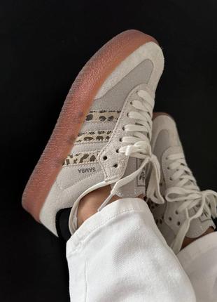 Кросівки adidas samba "leopard off white" premium1 фото