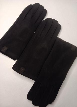 Теплые перчатки перчатки пальчата черные сенсорные