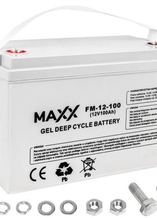 Гелевий акумулятор maxx fm-12-100 gel deep cycle battery 12v 100ah